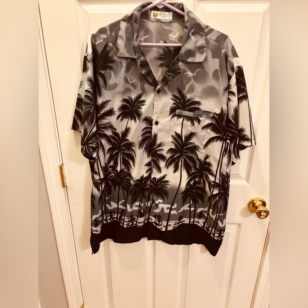 Tropical Palm Tree Button-Up Shirt